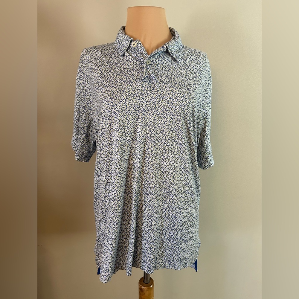 Ralph Lauren Blue and White Floral Men Cotton Casual Shirt